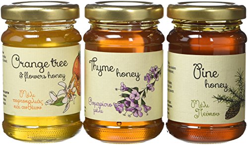 Melissokomiki Dodecanesse Thyme/Pine/Orange flowers Jars of Honey 390 g (Set of 3)