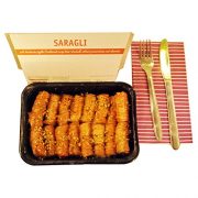 Greek Handmade Saragli ( Baklava Fingers) with Pistachio Nuts & Syrup Traditional Flavour - Rich Aromas Net Weight 900gr