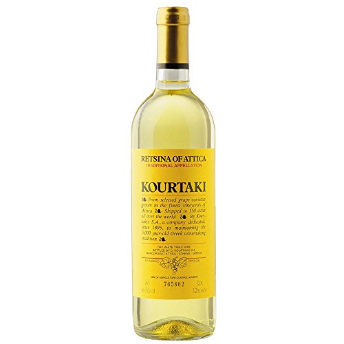Kourtaki Retsina of Attica Dry Savatiano Greek White Wine 75cl Bottle
