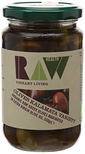 Raw Health Organic Kalamata Olives In Olive Oil 330 g (Pack of 2)
