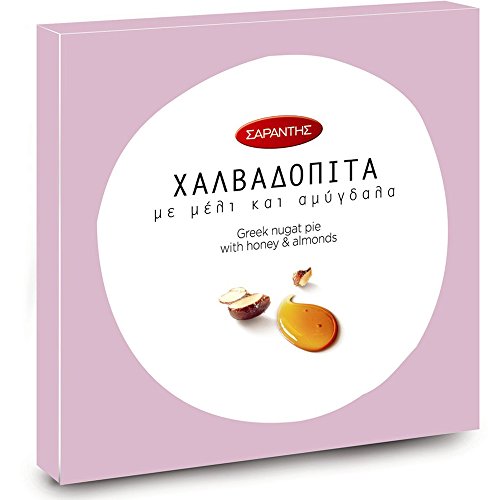 Greek nougat pie with honey and almonds (Halvadopita) by Sarantis