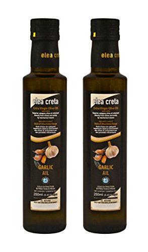 Elea Creta Extra Virgin Aromatic Greek Olive Oil with Garlic 500ml Glass Bottle